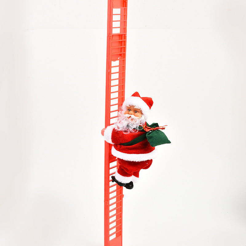 Electric Santa Claus Doll Climbing Red Ladder Toy